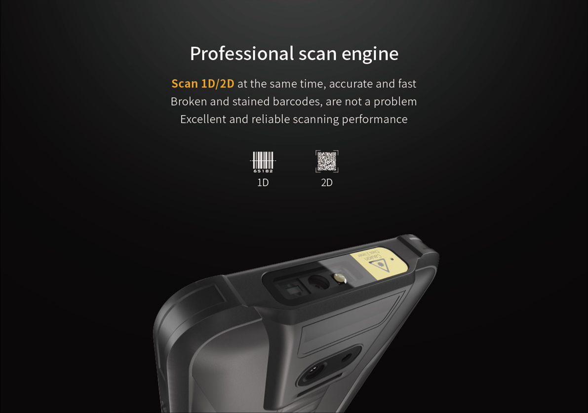 Handheld Industrial Scanner 5000mAh Battery 12 Hours Life Built-in NFC Android 4G PDA