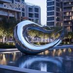 Large Abstract Metal Wave Art Stainless Steel Sculpture