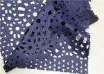 Navy Blue Punched Leather PU+ Polyester Composition Anti - Aging For Garment