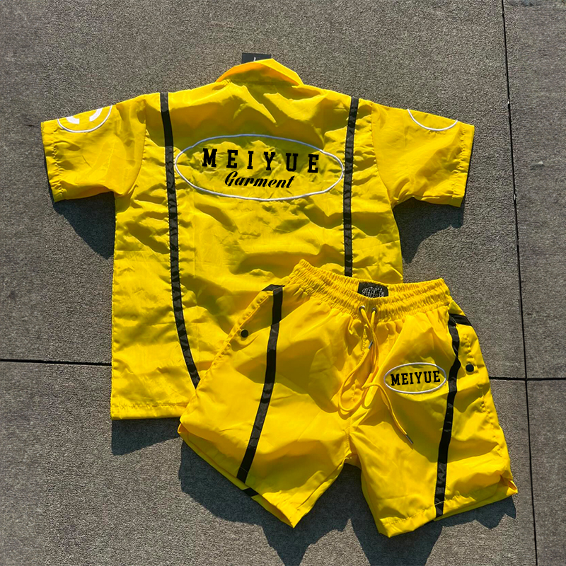 Custom Logo 2 Piece Short Set Polyester Polo Shirts Short Jogging Suit Quick Dry