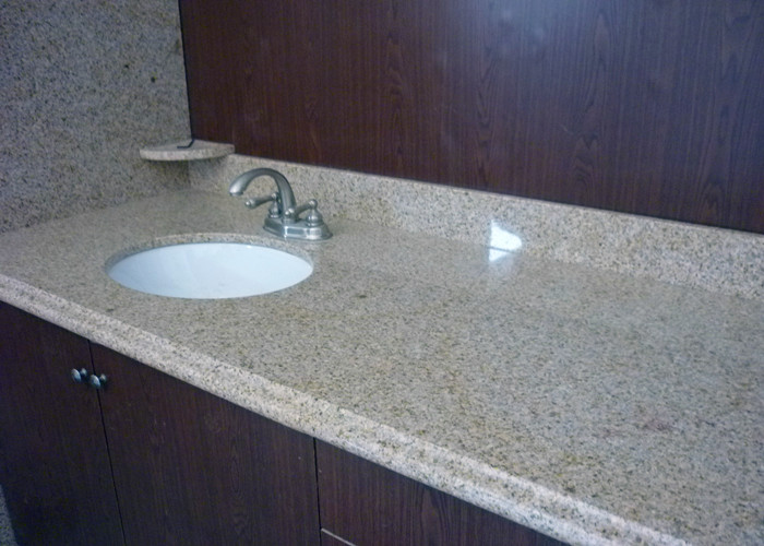 G682 Sunset Gold Prefab Vanity Tops Ogee Edge White Vanity Granite Top