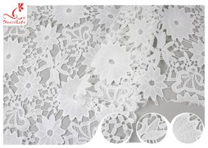 Wholesale Ukraine Allover Water Soluble Lace Fabric With Hollow Flower Lace Via SGS from china suppliers