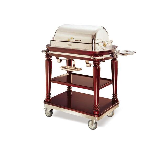 Red Banquet Buffet Dining Cart / 3 Shelves Room Service Trolley Table Top