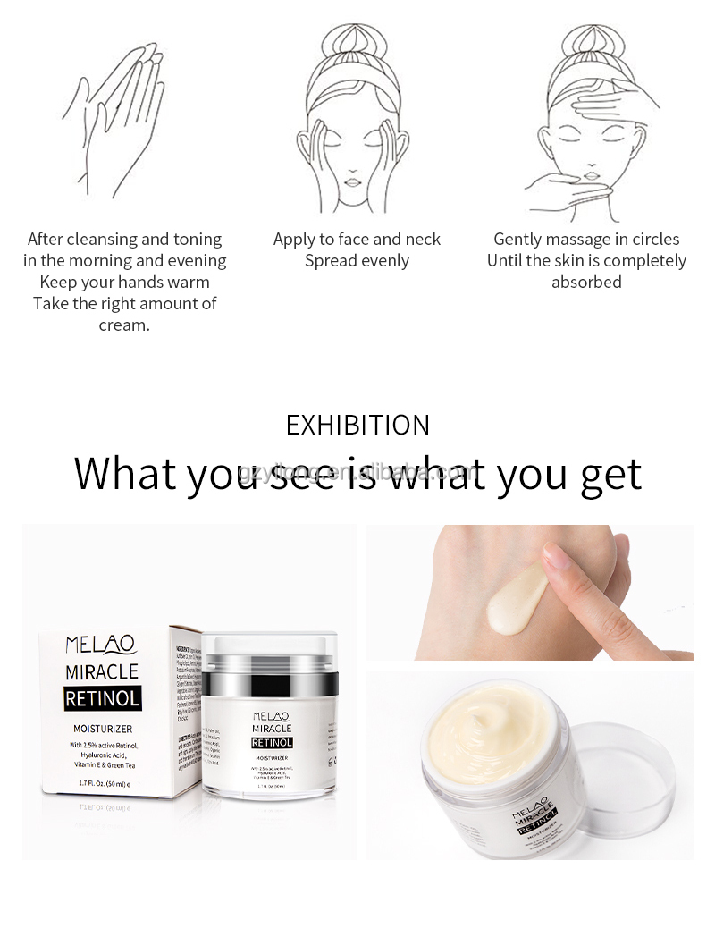 Private Label Anti Aging Face Cream Retinol Face Cream Collagen Hyaluronic Acid Face Moisturizer Skin Care Retinol Serum Lotion
