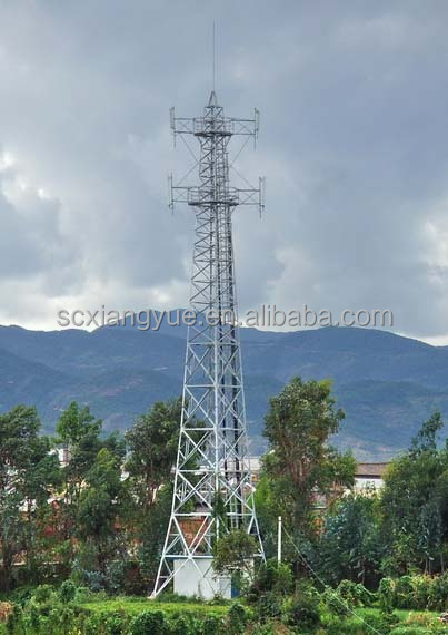 35FT 40FT Galvanized Tube Triangular Lattice Gsm Radio Cell Communication Tower