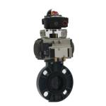 UPVC Water Flow Control Pneumatic Butterfly Valve DN100 4 Inch Wafer Butterfly