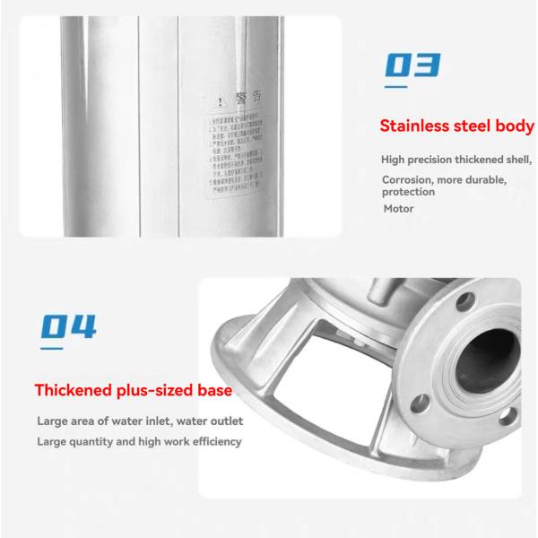 WQP Series High Lift High Flow Stainless Steel Submersible Sewage Pump Clean Water