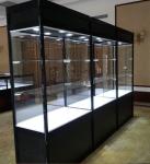 Stainless Steel Glass Shelves Display Glass Kitchen Cabinets with Customized