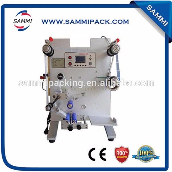 Automatic Desktop Vertical Inline Sticker Labeling Machine With Date Printer for Wrap Round Bottle