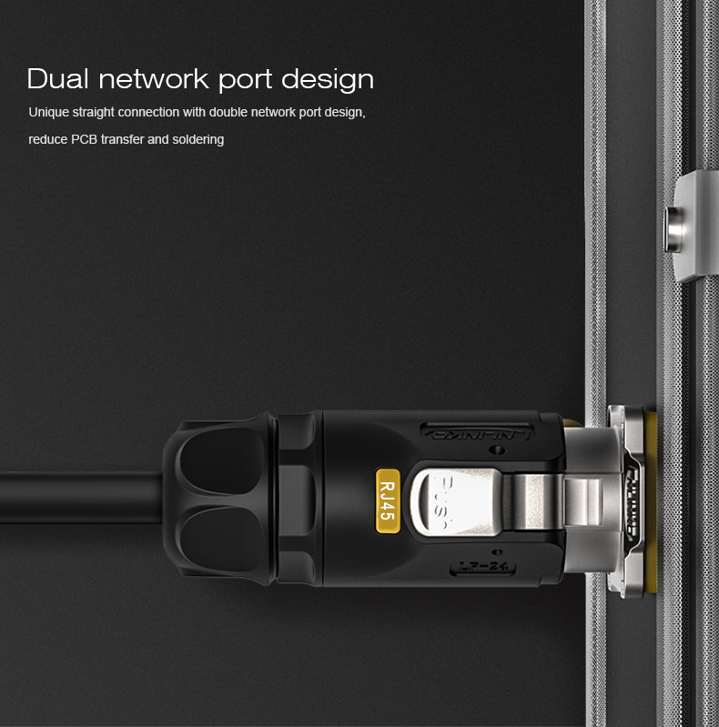 CNLINKO LP24 RJ45 Waterproof Connector LED Display Connector IP68 Waterproof Rj45 Connector
