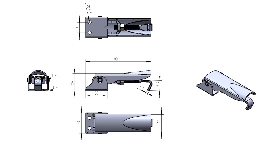 Adjustable toggle latch, heavy duty toggle latch