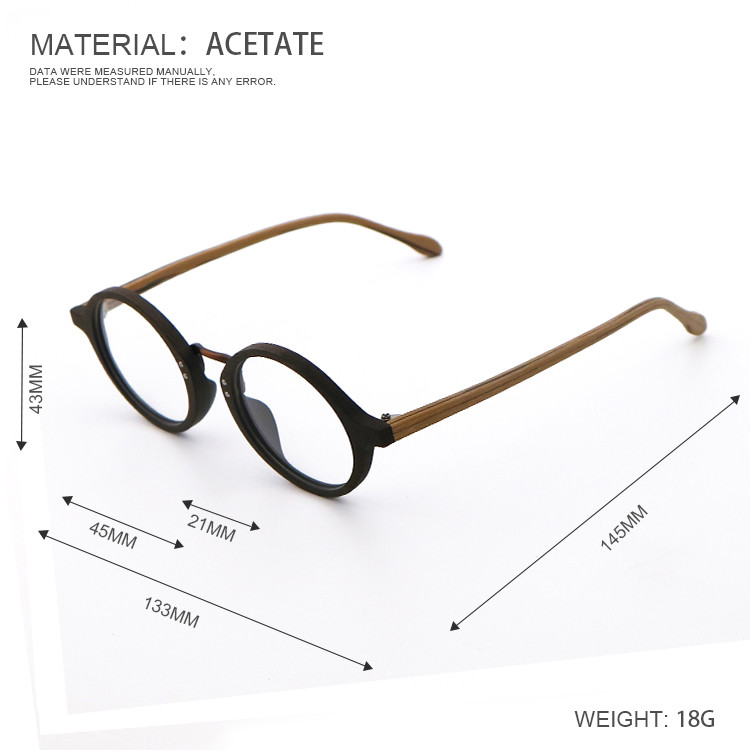 Vintage Handmade Wood Grain Acetate Glasses Optical Frames MR 251205