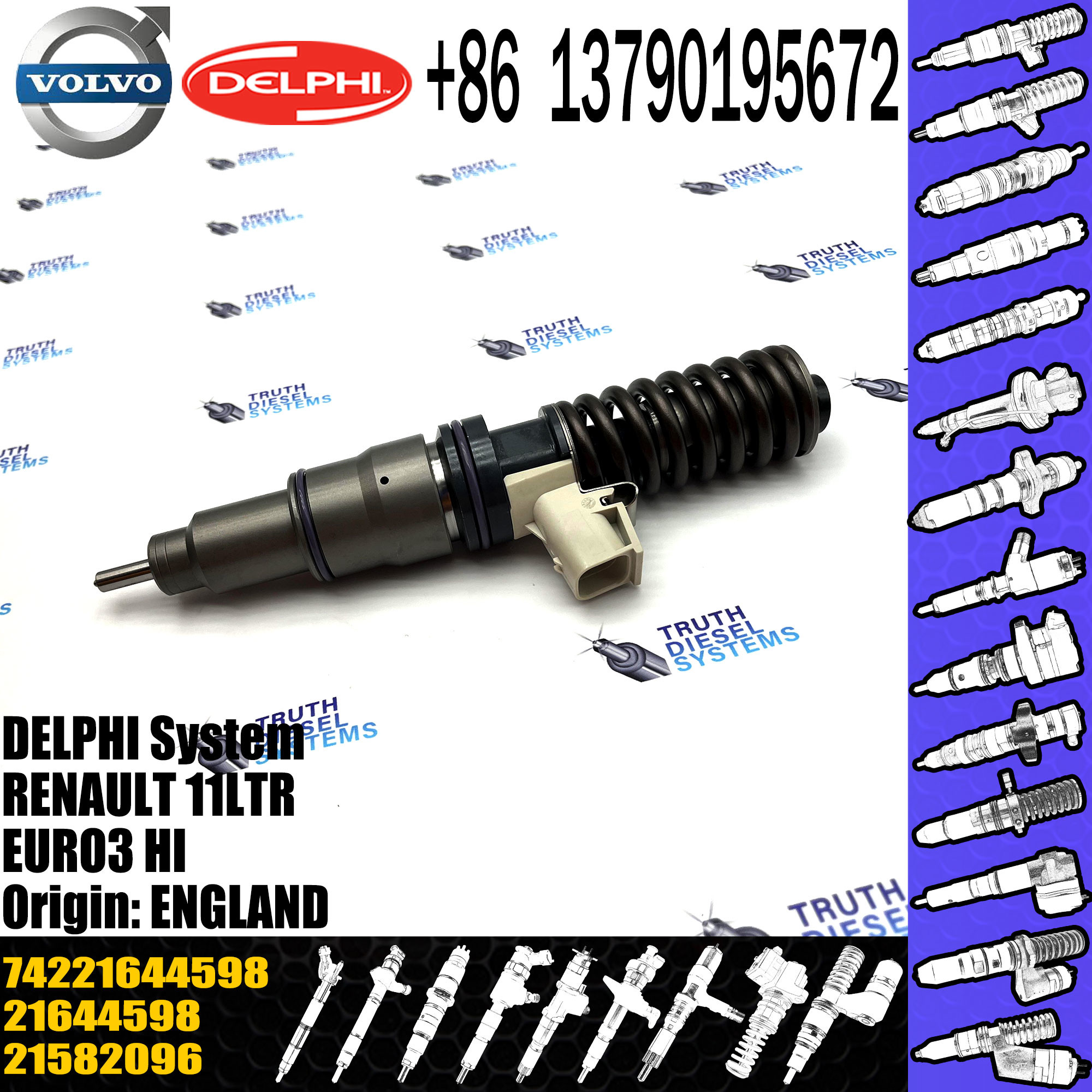 Diesel Fuel Common Rail Injector 21582096 7421028880 74221644598 For E3.18 E3.0 E3.1