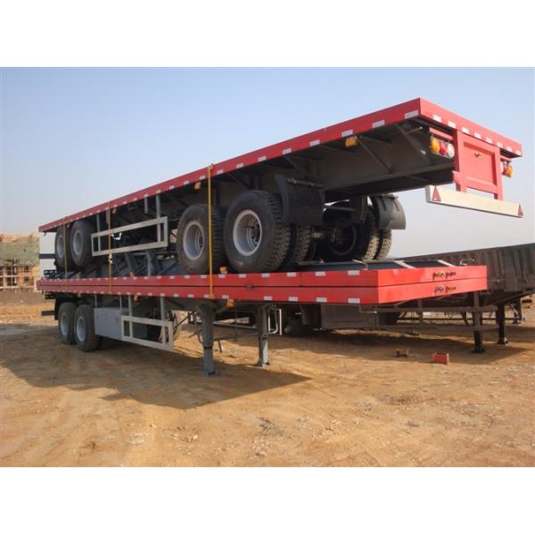 40 Feet Container Carrying Semi Trailer Trucks / Flatbed Container Semi Trailer 3 Axles
