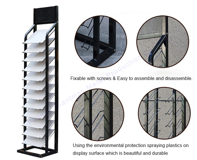 Metal Ceramic Floor Stand Stone Boards Tile Display Rack