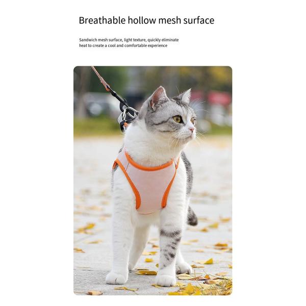 Pet Polyester Leash Breathable Mesh Harness For Dog Walking Small Dogs And Cats