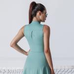 Ruffled One Piece Womens Golf Clothes Tennis Skirts Sleeveless Sets With Shorts
