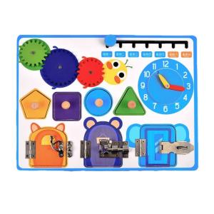 Wholesale Montessori Wooden Calendar Clock Unlocking Board For Boys Girls from china suppliers
