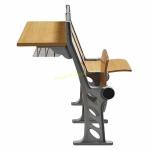 Beige College Stadium Amphitheater Chair And Fixed Desk Multiple - Plywood Floor