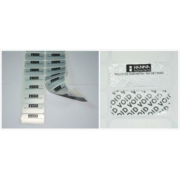 Security Cut Warning Self Adhesive Security Labels PET Silver VOID Tamper Sticker