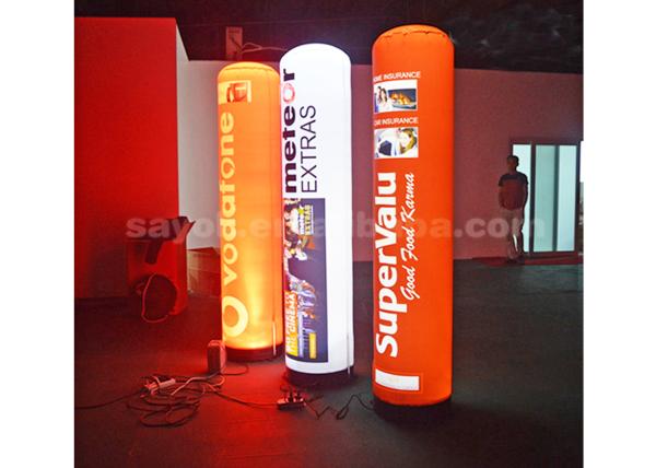 Cylinder Type Inflatable Light Tube Colourful 210d Fabric Material SGS