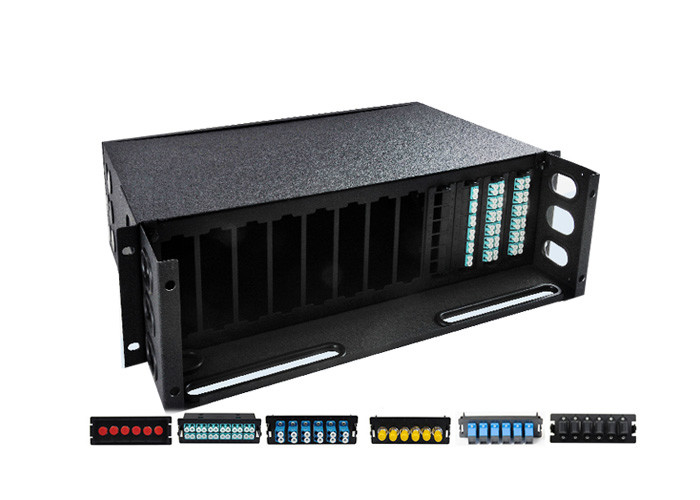 19 " Rack Mount Fiber Enclosure Inside Cabling Black Box Fiber Optic Cable Patch Panel