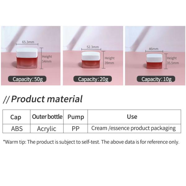 30ml 60ml 100ml Square Acrylic Bottles Cosmetic Empty Cosmetic Bottle Packaging