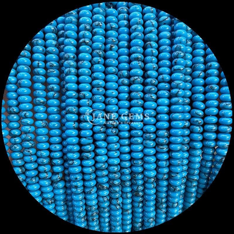 Natural Crystal Gemstone Rondelle Abacus Shape Amazonite Tiger Eye Loose Bead Strands for Yoga Bracelets
