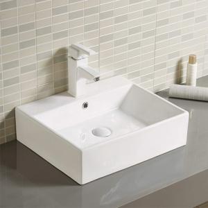 Wholesale Integral Molded Counter Top Bathroom Sink 500 X 350mm Square Vessel Sink from china suppliers
