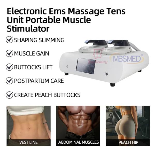Portable 2 Handles Tesla Slimming Machine Ems Fat Body Sculpting Rf Muscle Stimulator
