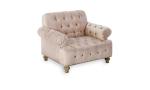 Custom Linen Fabric Button Tufted Accent Upholstered Tub Chair