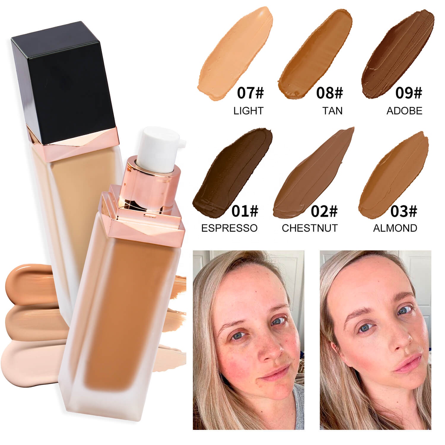 Free Sample Vegan Full Coverage Foundation Private Label Makeup Matte Foundation for Makeup