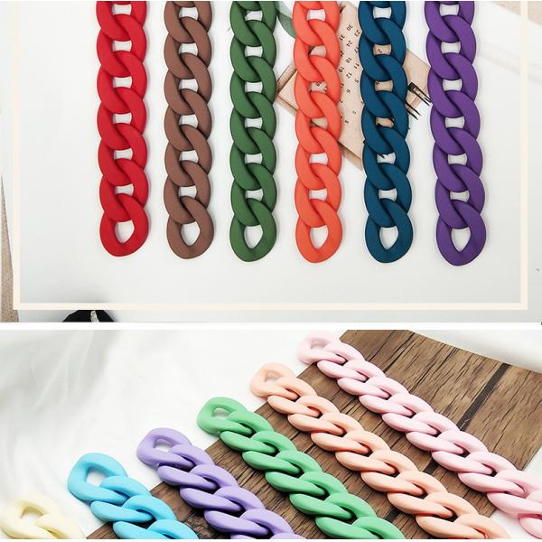 New Style Jewelry Accessories 29x39mm Soft Matte Multicolor Acrylic Chain Link Clasp For DIY Chain Making