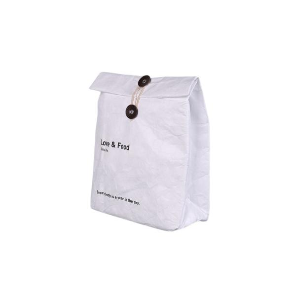 Personalized White Tyvek Insulated Cooler Lunch Bag Keeps Food Cold And Warm