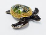 metal alloy turtle trinket jewelry box with magnet closure good quality and