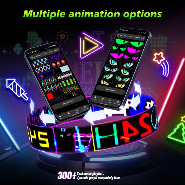 Scrolling Huge Bright Advertising LED Signs, 13.7''x3.93'' Flexible Custom USB 5V Bluetooth APP Control Text Pattern Animation Programmble LED Sign