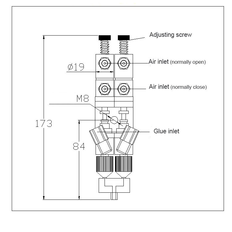 HJD36AB Double Acting Thimble AB glue double fluid dispensing valve
