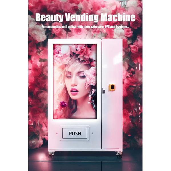Custom Pink Lipstick Vending Machine 55 Inch Touch Screen For Shopping Mall