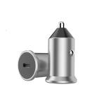 Single Port Aluminium Alloy PD FCC ROHS 9V2A 18W USB C Car Charger