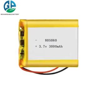 Wholesale High Temperature KC Rechargeable Lipo 805060 3.7v 3000mah Lipo Batteries Customized High Capacity Lithium Battery from china suppliers