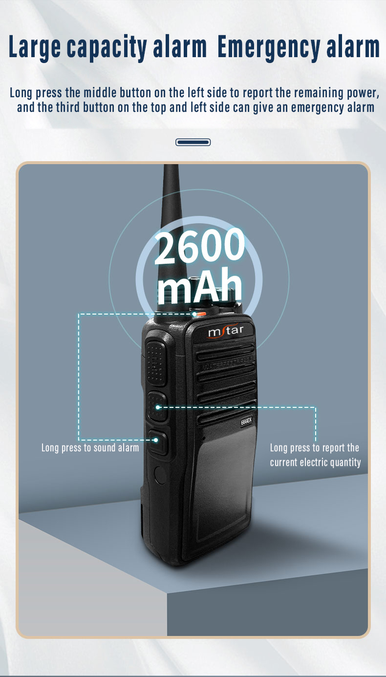 MSTAR DP666EX Waterproof Explosion Proof Walkie Talkie 5W UHF VHF