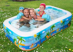 Wholesale Children Square Shape Blue PVC Inflatable Swimming Pools from china suppliers