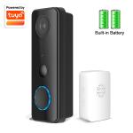 Tuay Smart Audio Doorbell Wifi HD 1080p IP65 Waterproof PIR Built-In Battery Two