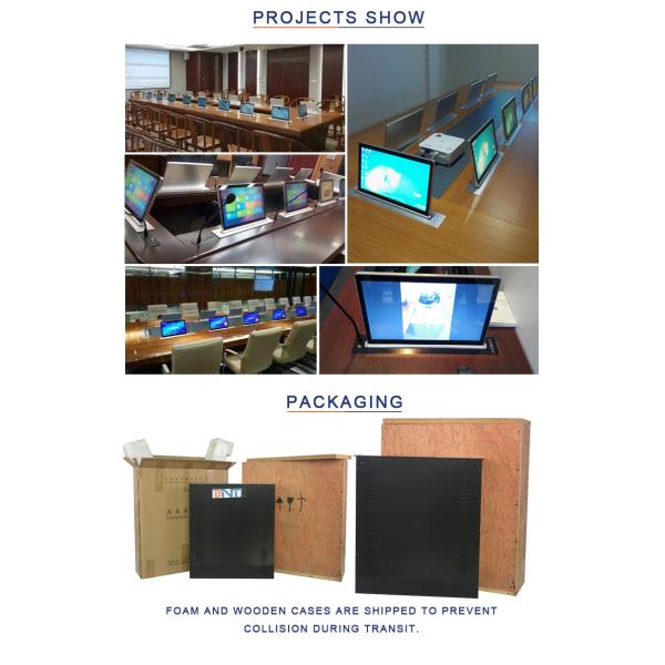 BNT popular LCD monitor motorized lift mechanism with conference microphone for AV solution