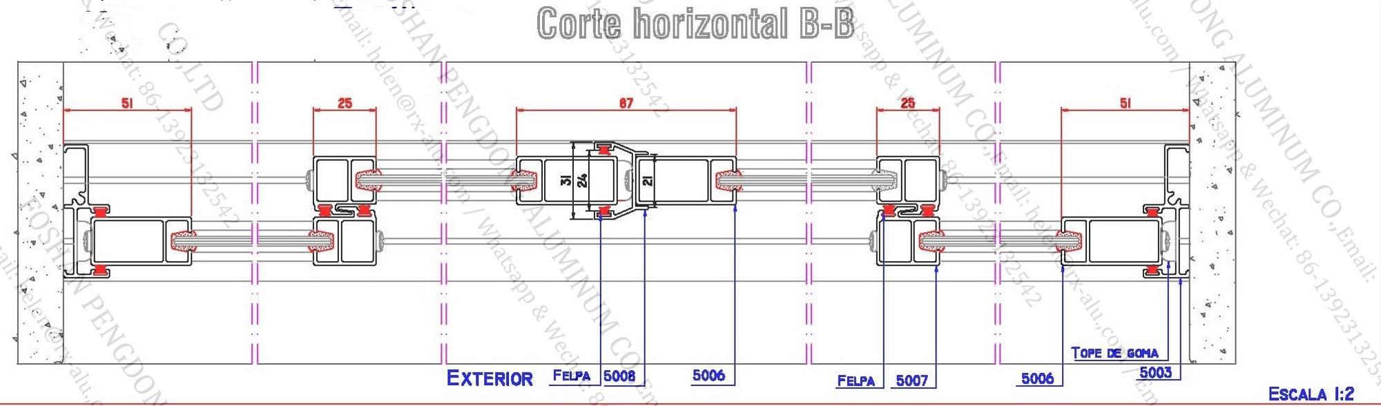 T7 T8 Aluminium Window Profiles 6000 Series Corrosion Resistant