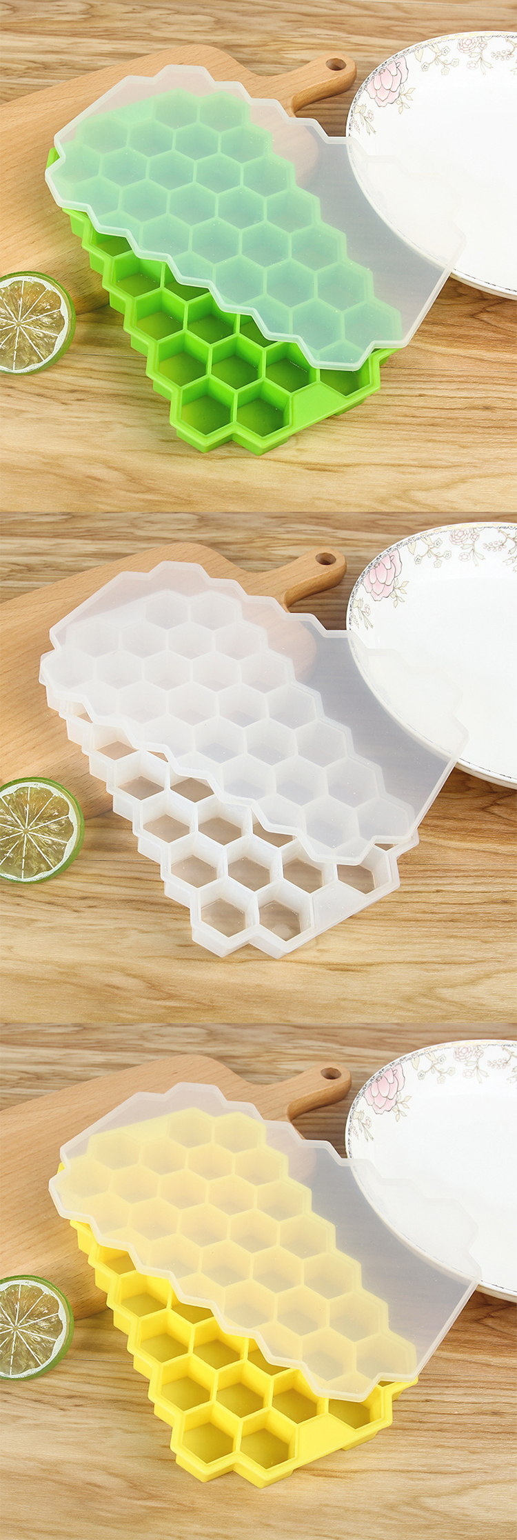 Flexible 37 Cavity Ice Trays BPA Free Easy Release