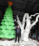 customize size fiberglass green large christmas tree as decoration statue in