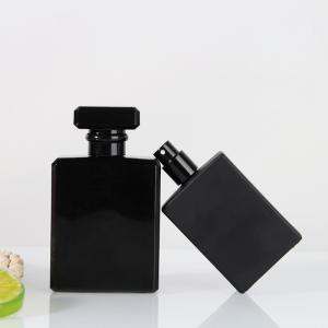 Wholesale 30ml Pocket Spray Bottle Empty Black Luxury Custom Mist Square Glass from china suppliers