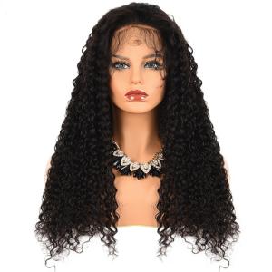 Wholesale 180% Density Kinky Curly Front Lace Human Hair Wigs With Baby Hair 120g-300g from china suppliers