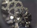 Diamond Ring Enchanted Lotus 18K White Gold Ring with Natural Diamonds